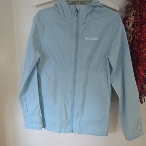Columbia Sky Blue Hooded Windbreaker